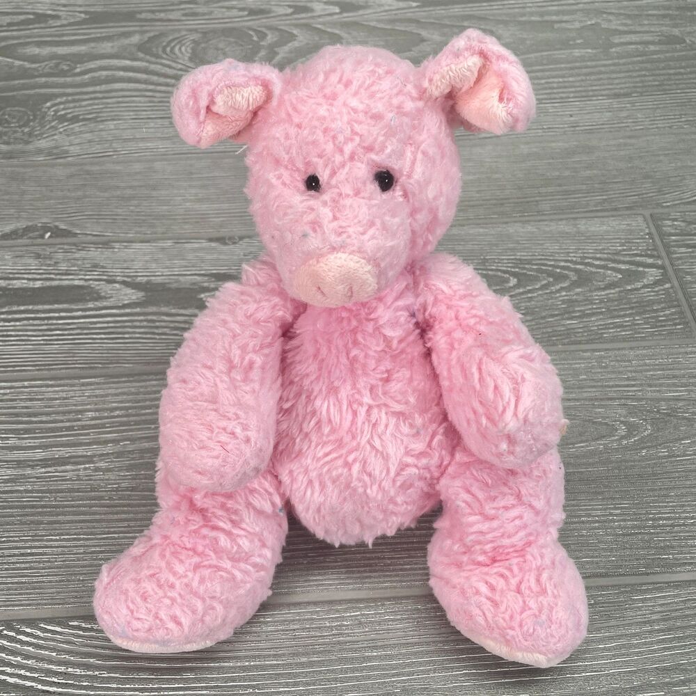 Mary Meyer Pink Pig Plush Floppy Stuffed Farm Animal Soft Shaggy Fluffy Fur